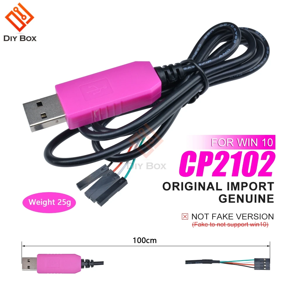 Оригинальный 1 м CP2102 USB к UART TTL кабель модуль 4 Pin P Серийный адаптер загрузка для Win10