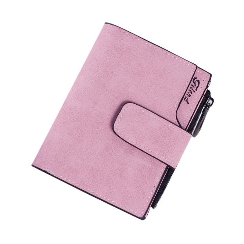 

Women Retro Buckle Wallets Student Scrub Multi-Card Zipper Wallet Short Coin Purses Clutch ID Card Holder For Girls