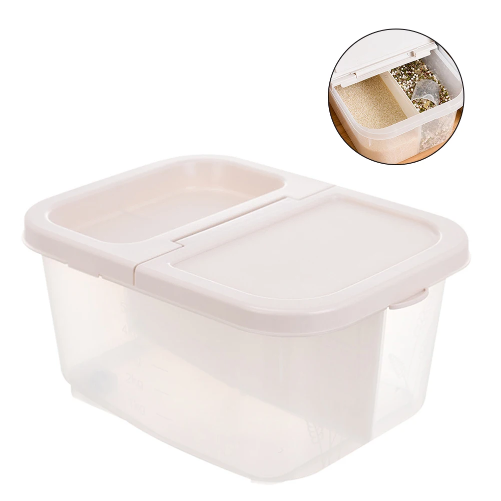 Универсальный коробка для хранения риса пластик большой еда Контейнеры Для Хранения Зерна Ведро дома 10 кг #4 Вт