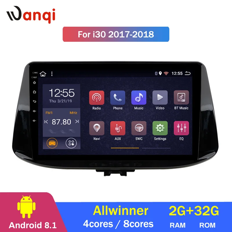 Sale 2G RAM 32G ROM Android 8.1 Car Stereo DVD Player GPS Glonass Navigation For Hyundai I30 2016-2019 2
