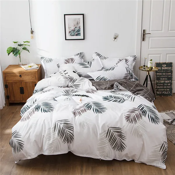 Green White Lemon Fruit Summer Bedding Set Full King Twin Queen