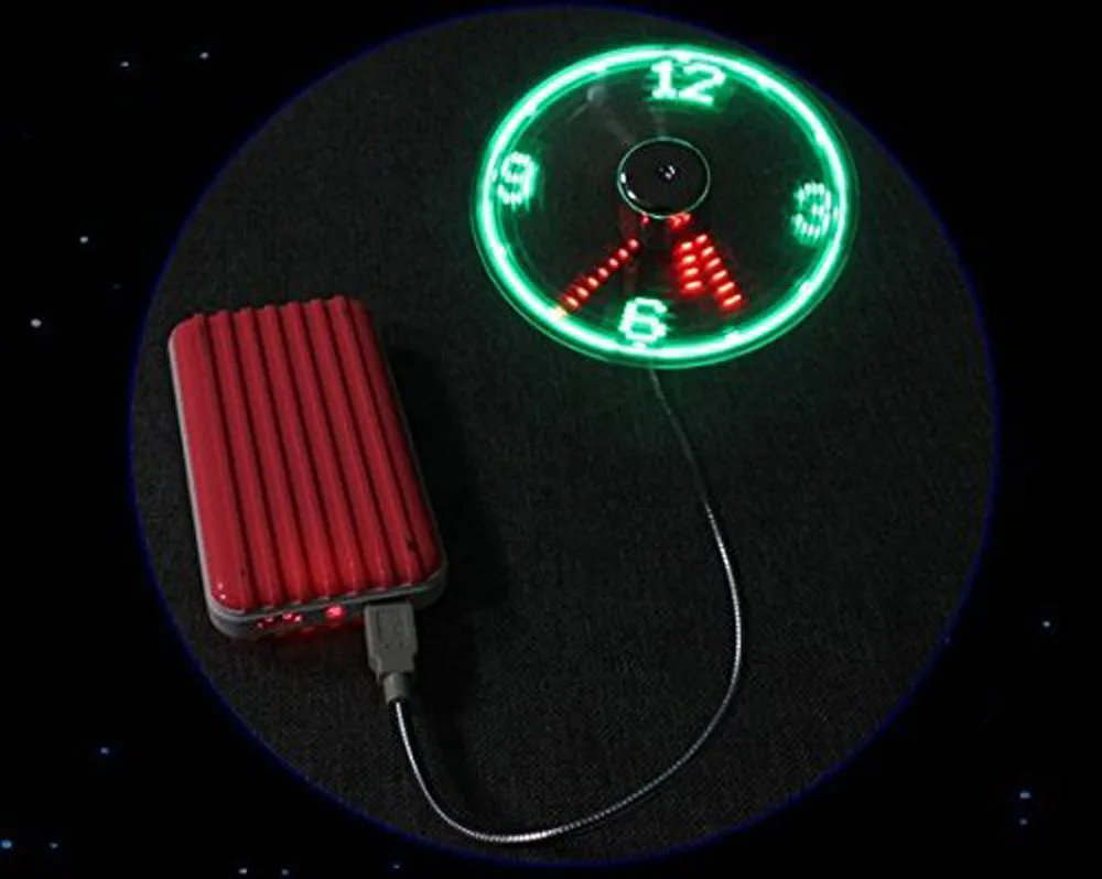 Горячая Высокое качество мини USB питание светодиодный вентилятор охлаждения мигающий в режиме реального времени дисплей функция часы вентилятор saat