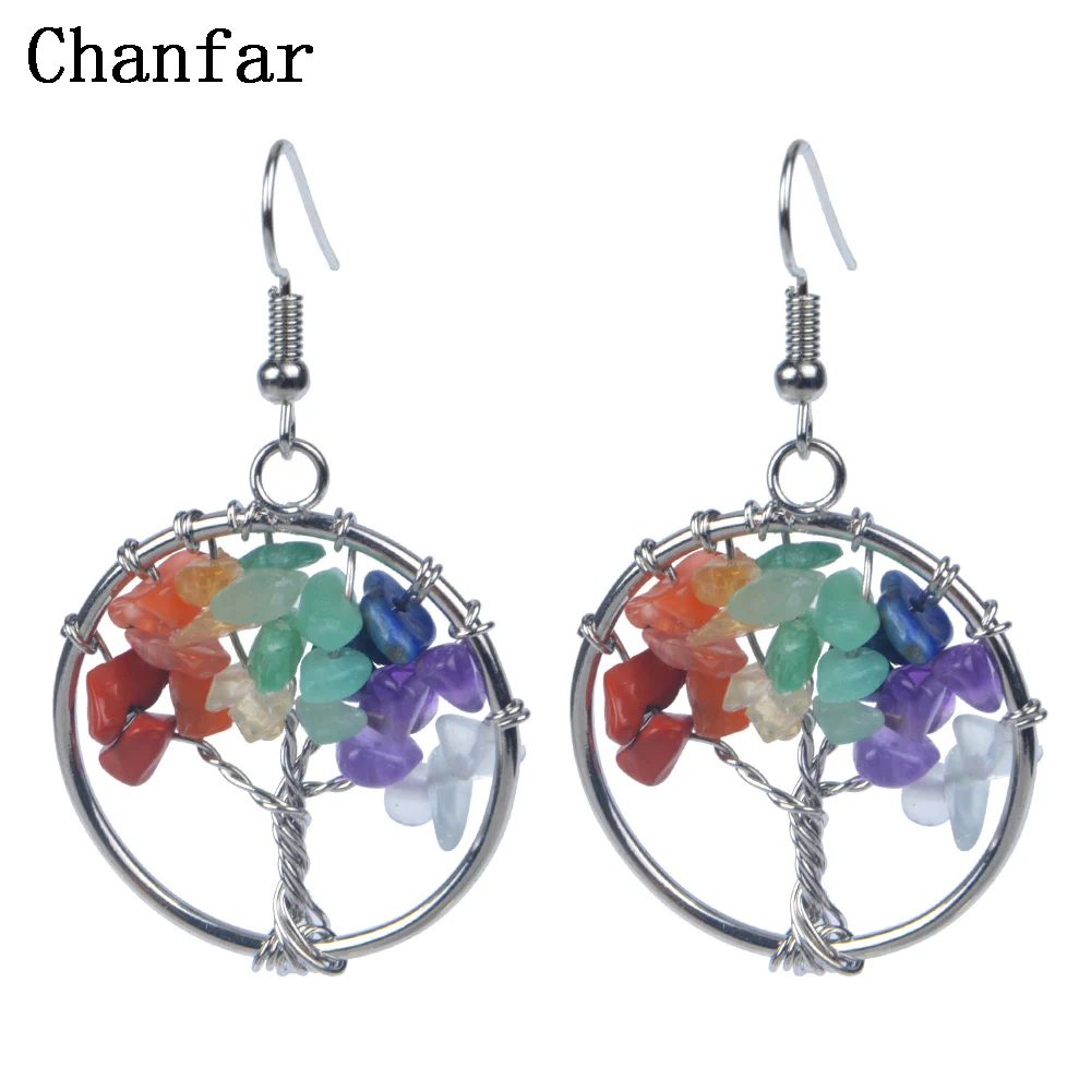 Chanfar Beautiful Design Earrings Bohemian Dangle Drop Chip font b Crystal b font Natural Stone Earrings