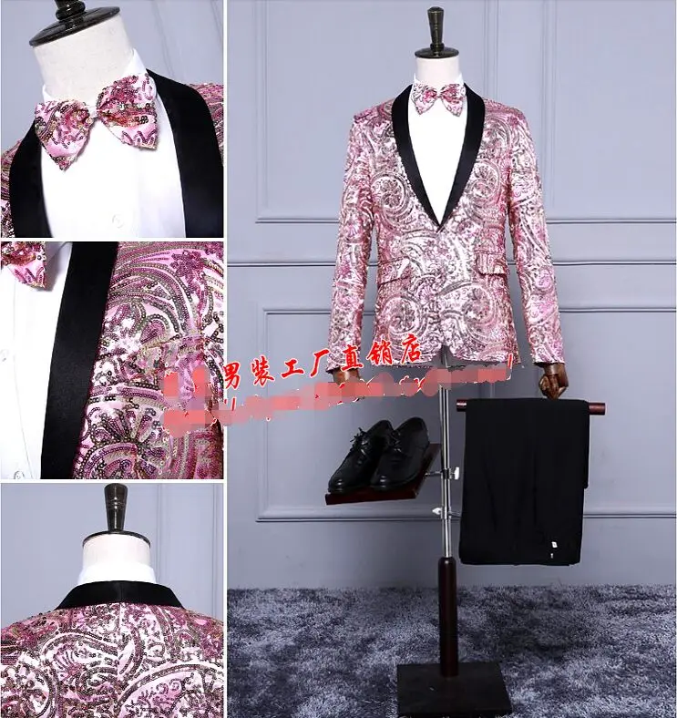 pink sequin tuxedo jacket