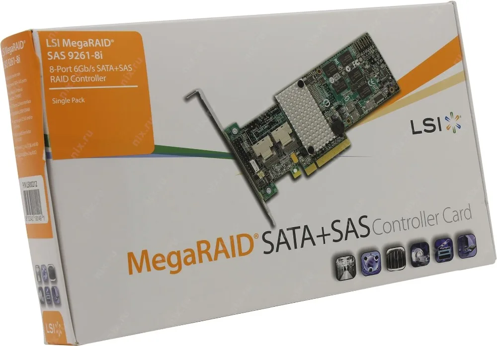 RaidStorage Avago LSI MegaRAID SAS 9261 8i LSI00212 8 port 512MB cache