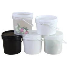 5PCS/set 5L PP Plastic Bucket with Handle and Lid Food Grade plastic Packaging container for water/fruit/Cultivated plants