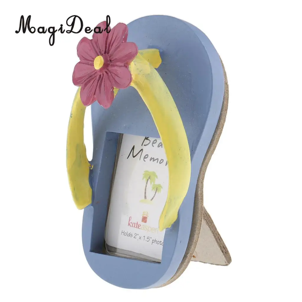 Summer Beach Flower Slipper Flip Flops Resin Picture Photo Frame