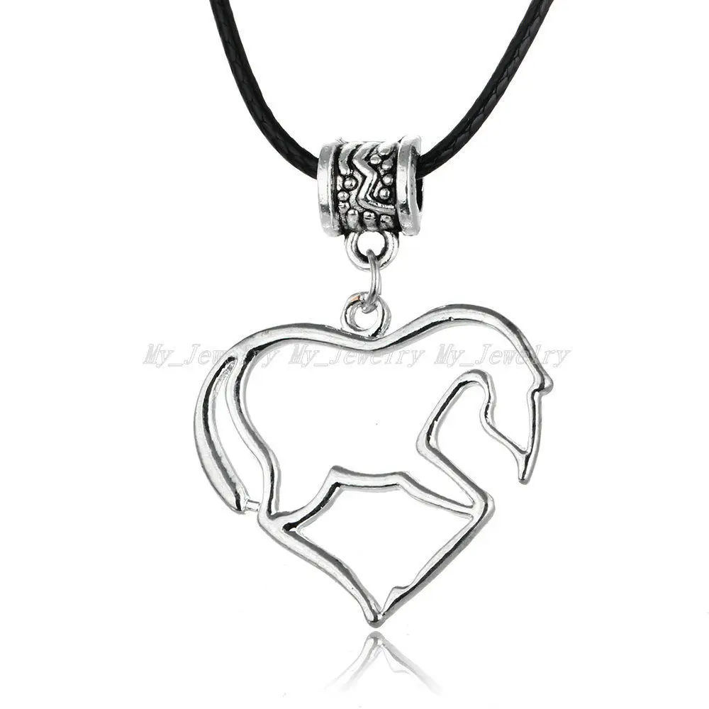 Модный браслет с очаровательными лошадками цепь с подвеской в виде сердца браслеты друг Семья Любовь Свадебная вечеринка аксессуары брелоки подарки - Окраска металла: Leather Horse 2