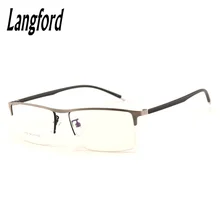Mens gafas marcos mitad de la prescripción óptica marcos de anteojos tr90 miopía astigmatismo llanura luz flexible china 1115