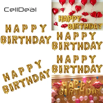 

CellDeal Self Inflating Happy Birthday 16 Inch Letters Banner Balloon Bunting Birthday Party Decorations Kids Foil Balloons