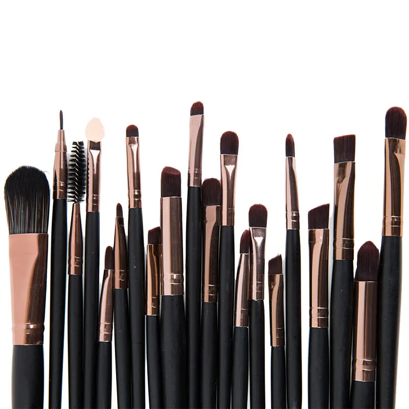 Brown Professional 20pcs Makeup Brushes Set Powder Foundation Make up Brush Tools kit Eye Liner Shader maquiagem (3)
