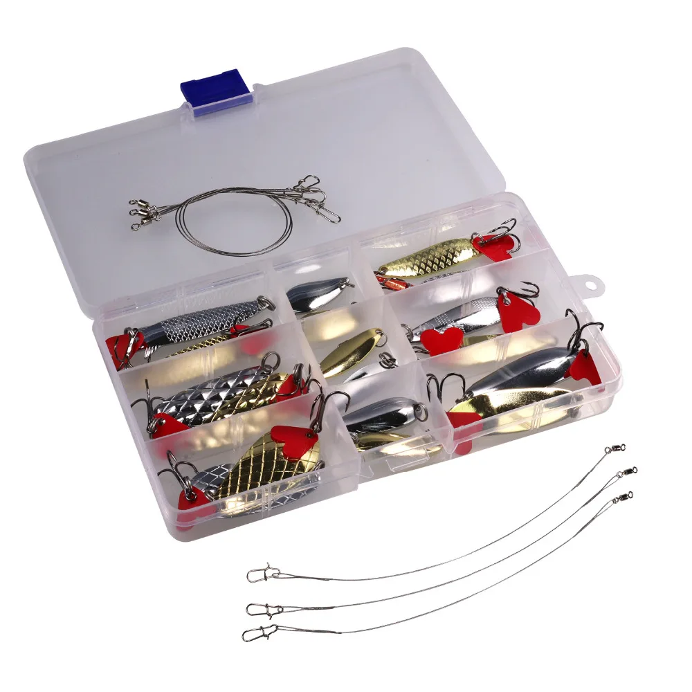 21pcs/box Fishing Spoons Set Jig Fishing Lures Metal Spoons Spinner Hard Baits Tackle for Trout Bass Salmon Pesca