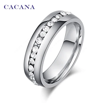 

CACANA Stainless Steel Rings For Women Fashion Jewelry Wholesale NO.R26