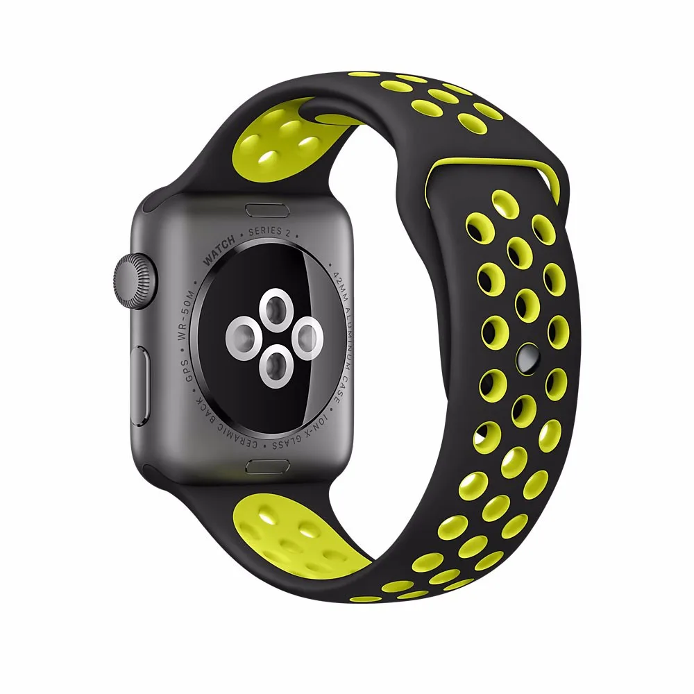  For apple watch nike Silicone Replacement Sport Band For 44/40MM Apple Watch Series 42/38MM Wrist Bracelet Strap For iWatch  