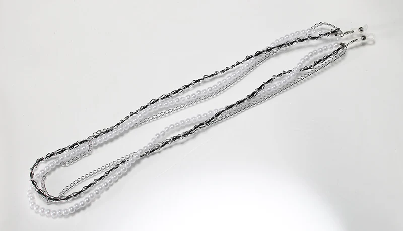 SHAUNA модные 3 слоя очки цепь искусственный жемчуг металлическая цепочка для очков - Цвет: Silver
