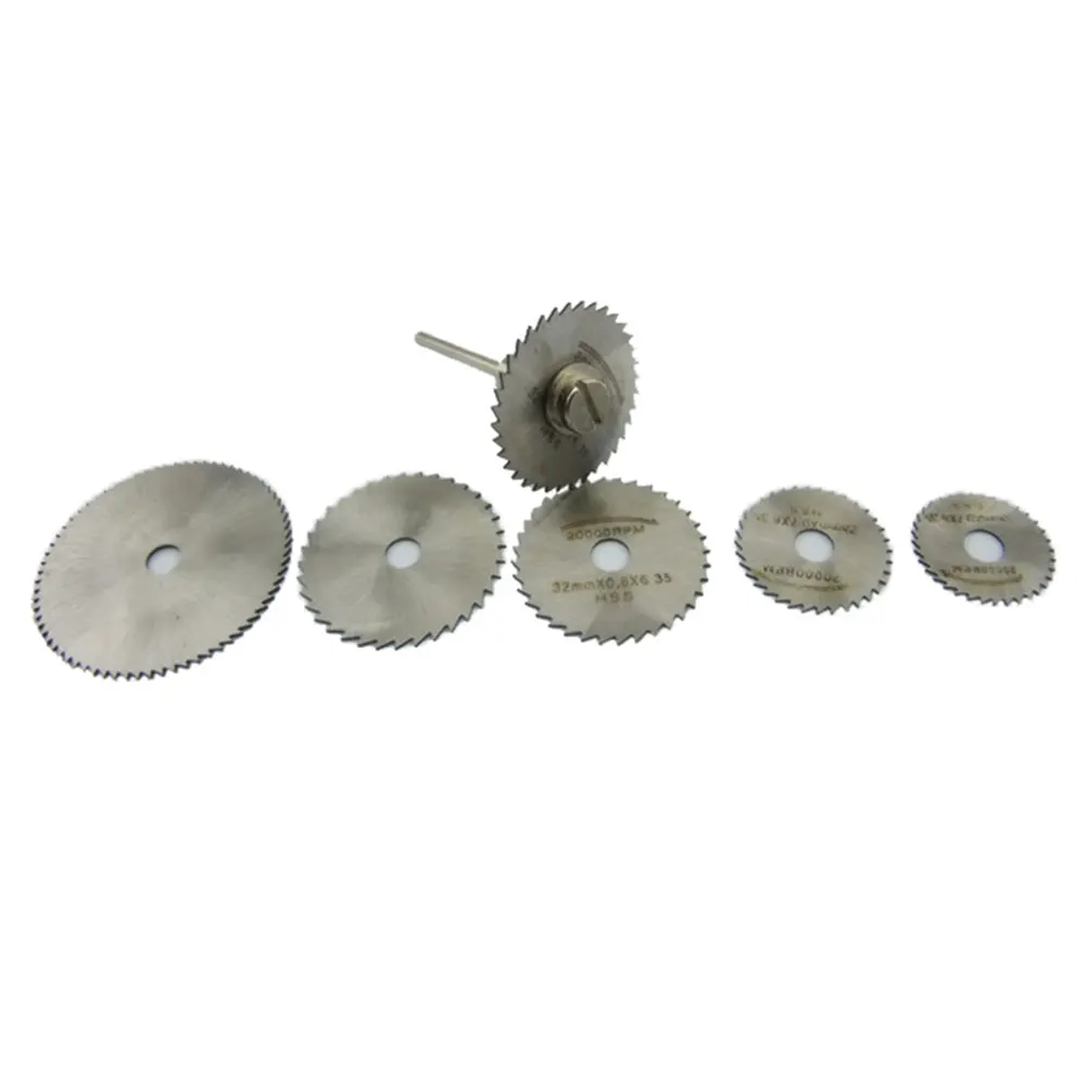 

6pcs/set HSS Mini Circular Saw Woodworking Cutting Disc Blades Cutter Diamond Circular Abrasive Drill Ratory Tools Accessories-M
