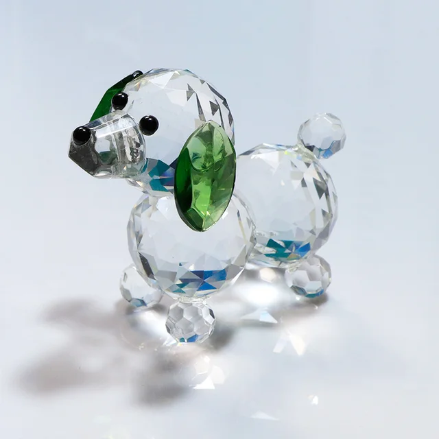 LONGWIN Crytal Cute Dog Figurines Collectible Glass Animal Figurines Desk Decoration Ornaments LONGWIN Crytal Cute Dog Figurines Collectible Glass Animal Figurines Desk Decoration Ornaments
