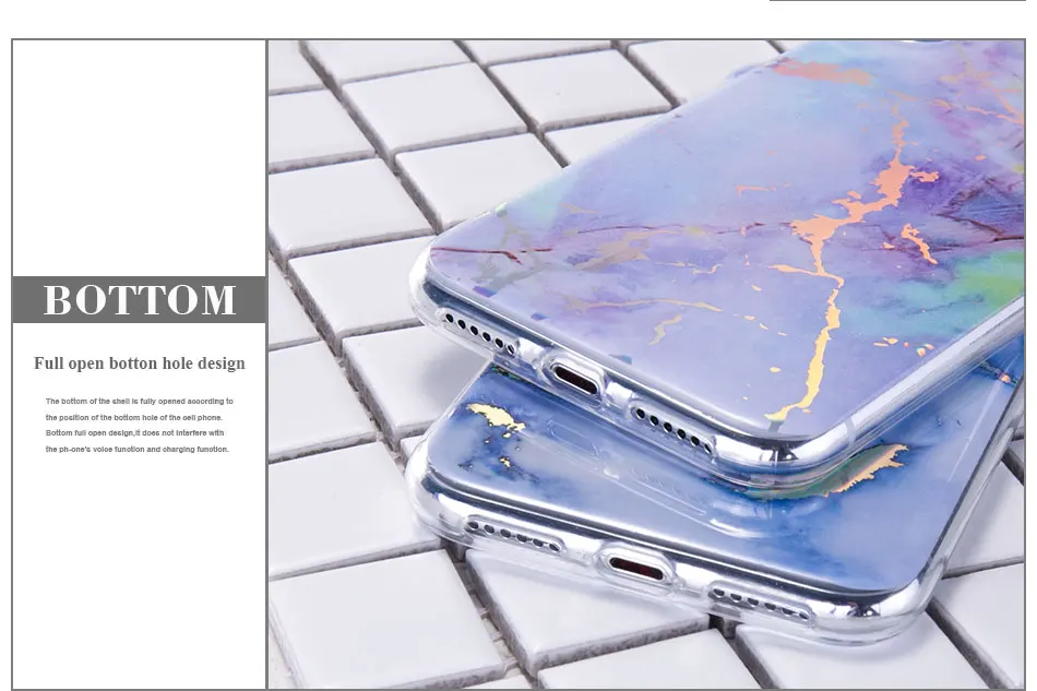 Colorful Plating Soft Phone Case For iPhone 7 8 Plus X 10 Silicone Marble Case For iPhone 6 6S Plus 5 5S SE Cover Marble Grain (3)