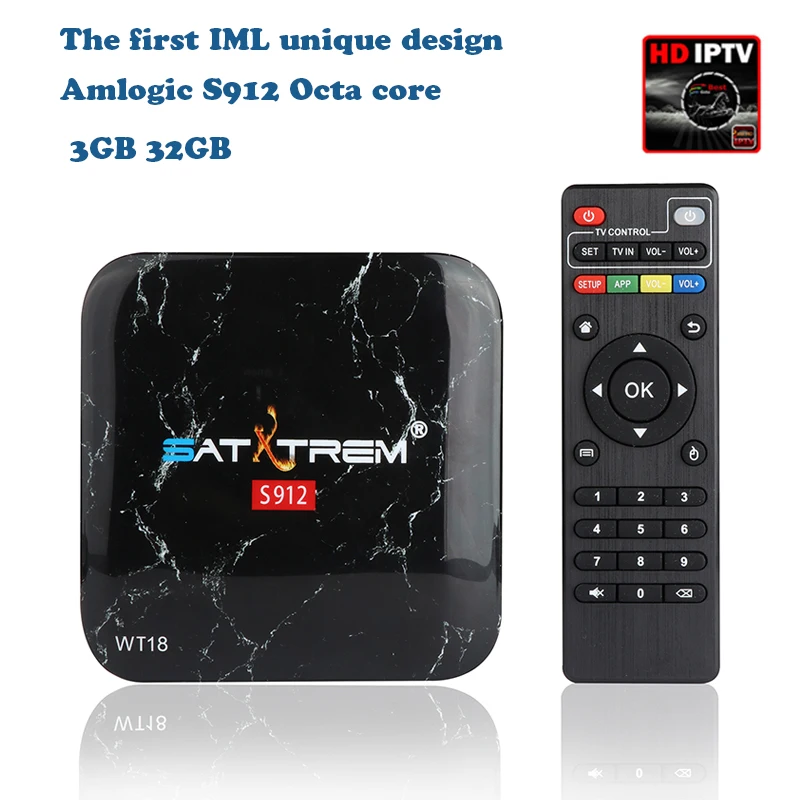 

New WT-18 TV BOX 3GB 32GB Amlogic S912 Quad Core Best Android 7.1 TV Box support 1 Year Europ Italy Arabic French Belgium IPTV