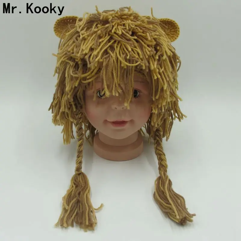 

Mr.Kooky Kid Lions Beanie Boys Girls Cute Animal Wig Hats Handmade Winter Warm Children Birthday Halloween Xmas Funny Crazy Gift