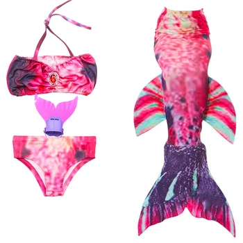 

Girls Kids Mermaid Tail Costume With Monofin For Swimming Swimmable Cosplay Children Party Costumes Flipper