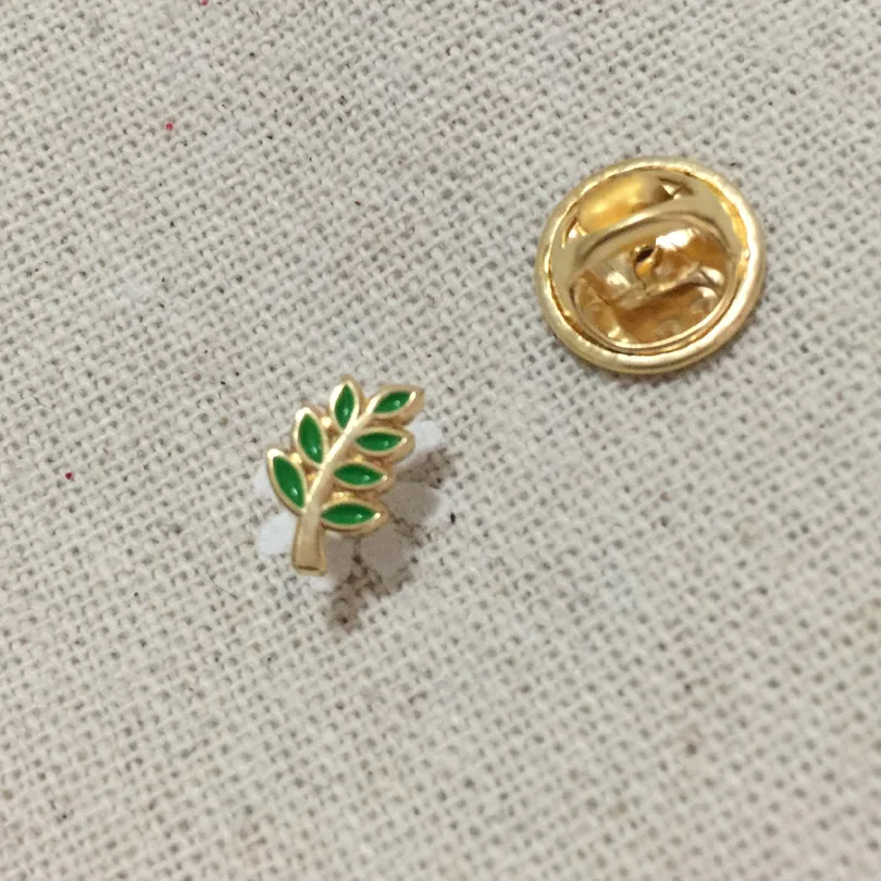 

100pcs Green Enamel Pins Badge Brooches Acacia Sprig Leaf Masonic regalia Freemason Lapel Pin Akasha Gift for Fellow Metal Craft