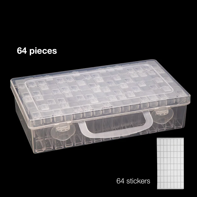 64 шт аксессуары для алмазной живописи пластиковая коробка для хранения инструментов для алмазной живописи ювелирное сверло коробка для хранения алмазной живописи большой чехол