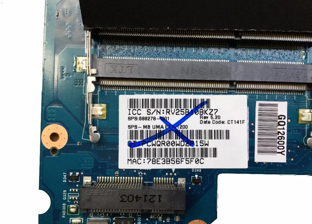 688278-001 شحن مجاني ل HP CQ45-M 1000 2000 محمول 6050A2498701 MB-A02 E1-1200 اللوحة 688278-501