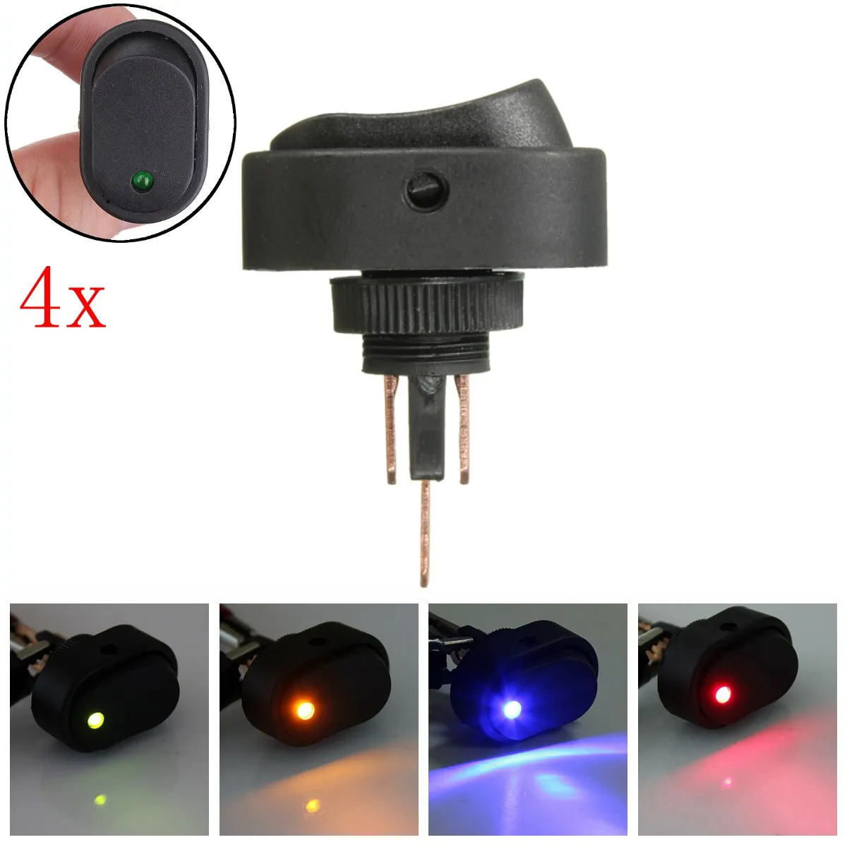 

4Pcs/Lot 12V 30Amp 30A 3Pin LED OFF/ON Rocker Switch Heavy Car LED Illuminated Car Dashboard Boat Marine Switch
