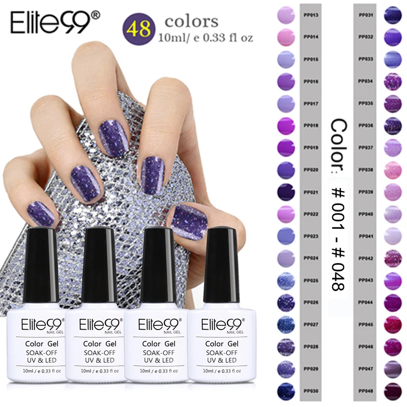 

Elite99 10ml Purple Series Soak Off Nail Gelpolish Long Lasting Nail Art Polish Polish Lacquer All 48 Gorgeous Colors Wholesale
