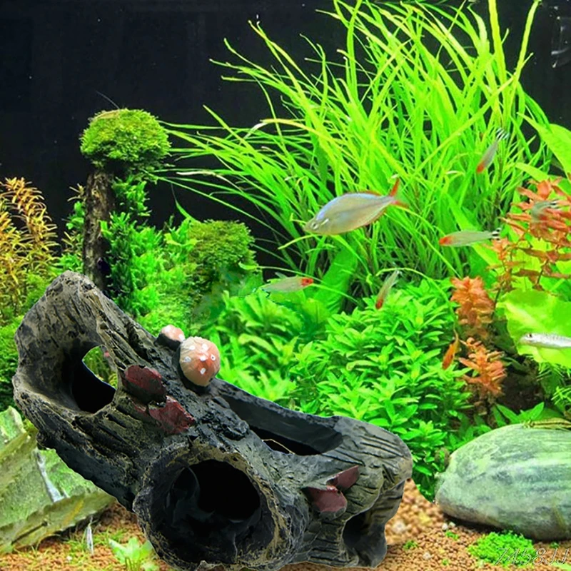 Aquarium Decoration Trunk Bole Driftwood Cave for Fish Tank Resin