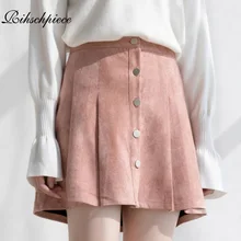 Rihschpiece зимняя замшевая юбка женская плиссированная винтажная мини сексуальная высокая талия Лолита Юбки Женские s готическая юбка-пачка RZF1422