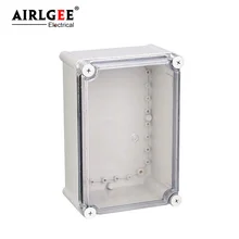 280* 190* 130mm transparent cover waterproof junction box outdoor cable threading box electrical box ABS plastic sealed box