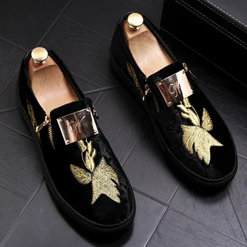 

New Suede Loafers Men Shoes Oxford Casual Classic Sneakers For Male Comfortable Footwear Fashion Popular Embroidery Casual Shoes