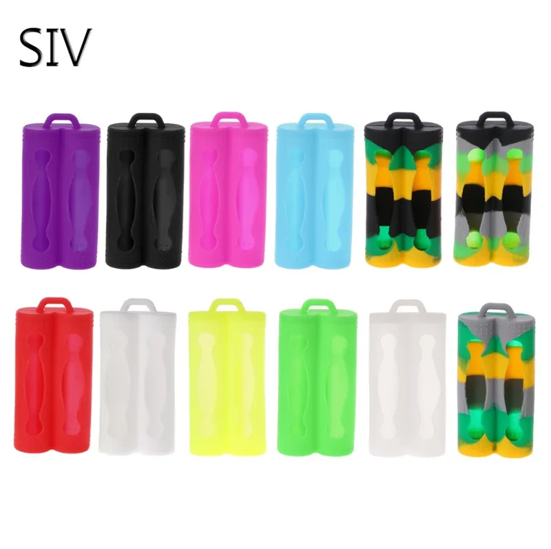 

SIV 1PC Mini Soft Silicone Case Protective Skin Cover Storage Bag For 2x 18650 Battery