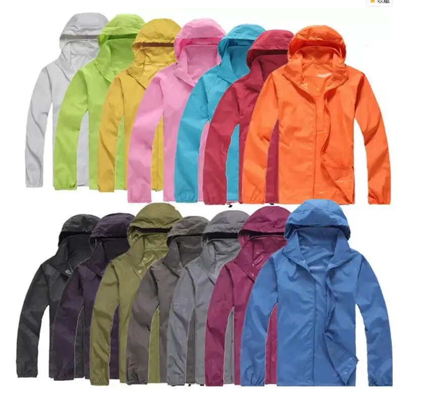 WOMEN AND MEN Fast drying Outdoor Casual Sports Waterproof UV Jackets Coats Windbreaker more colours