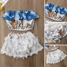 Милые летние топы с объемным цветком для новорожденных девочек; тюлевые шорты; платье; комплект из 2 предметов; пляжный костюм