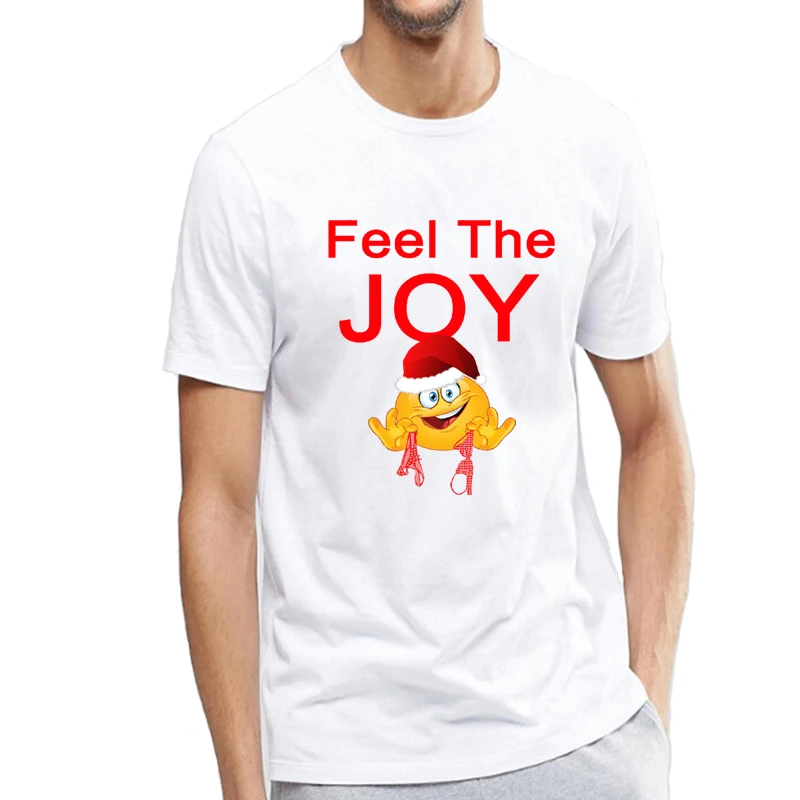 Funny Dirty Feel The Joy Matching Couples Christmas T Shirts Short Sleeve Tacky Couples Christmas Tee Plus Size S-3XL 2