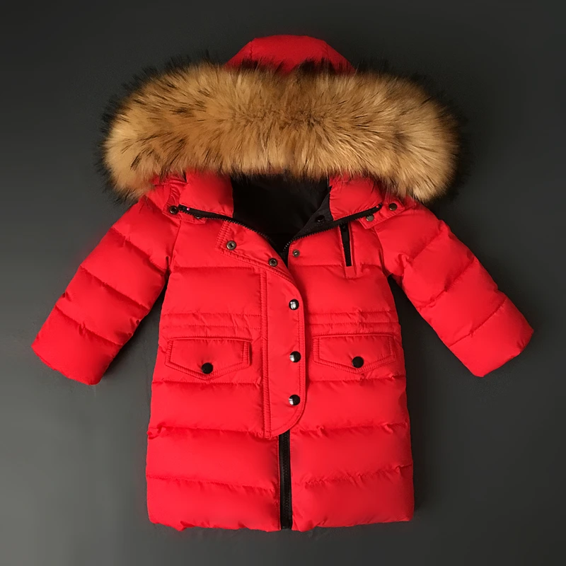 

Fashion Children Down Jacket Russia Winter Jacket For Girls Thick Duck Down Kids Outerwears For Cold -30 degree Jacket Warm Coat