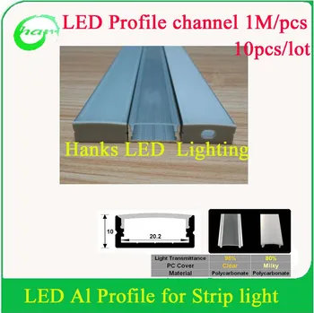 

10M/lot led profile for double 5050 5630 5730 strip light with milk or clear cover