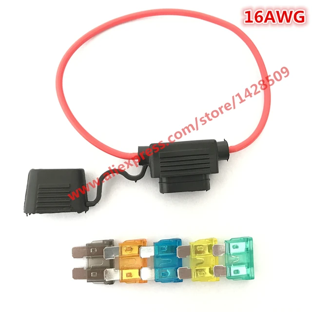 16 AWG Medium Auto Sicherungshalter Wasserdicht Automobil Sicherungshalter  Mit Abdeckung Inline Klingensicherungshalter Auto Mit Freies Sicherung -  AliExpress