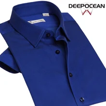 Однотонная модная мужская рубашка с коротким рукавом, летняя деловая Повседневная рубашка для отдыха, приталенная Hombres Camisas DDX78510S