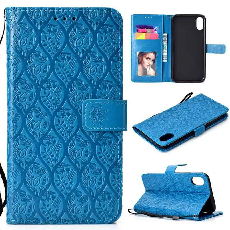 

3D filp Cover For iphone 5 5S SE 6 6S 7 8 plus XR X XS MAX Simple wallet Leather Case