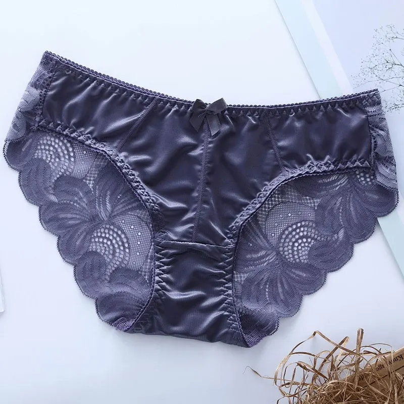 SP&CITY European Style Silk Women Lace Underwear Sexy Transprent Panties Female Lingerie Crtoch Cotton Briefs Hollow Out Panties