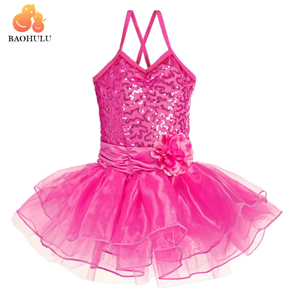 BAOHULU/блестками балетная юбка-пачка для танцев для девочек трико, платье для маленьких девочек платье-пачка Детский костюм балетные костюмы для танцев платье, Одежда для танцев 7 цветов