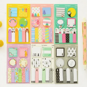 

1pack/lot cute animal memo pads sticky notes set bookmark notepad paper sticky student stationery