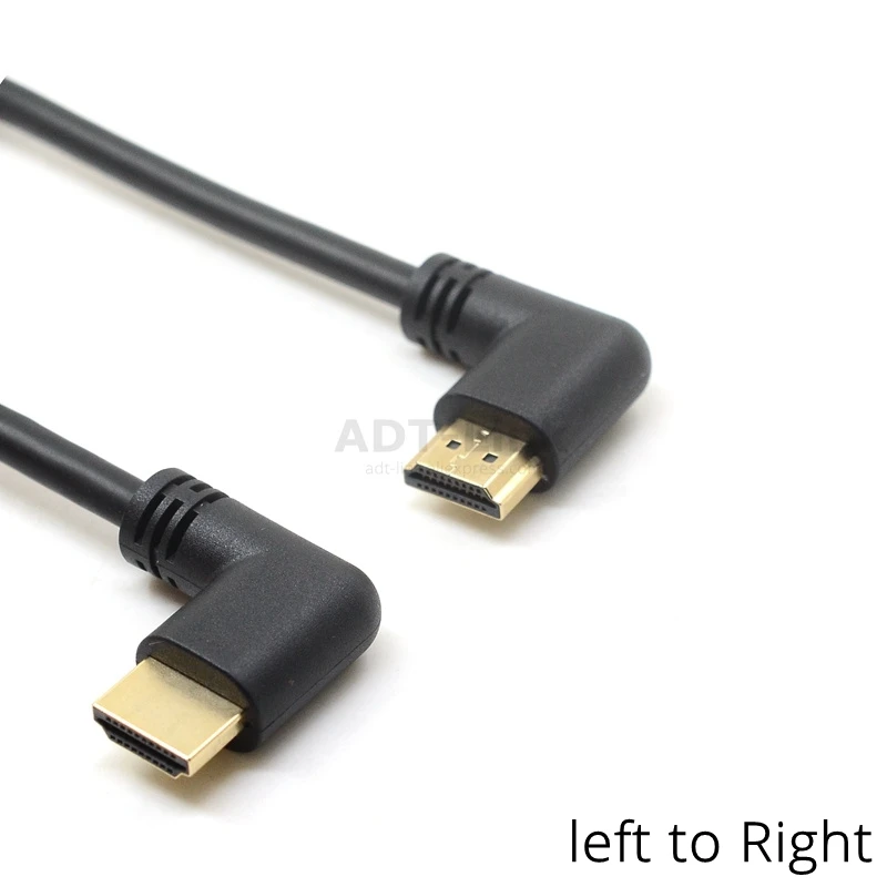 Левый и правый угловой HDMI 2,0 штекер HDMI правый левый локоть мужской удлинитель 15 см 50 см 1 м, HDMI 2,0 в Угловой кабель 4K* 2K@ 60 Гц - Цвет: Left to Right