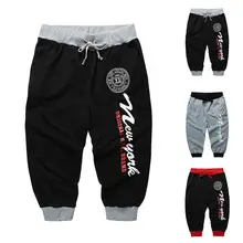 Мужские капри на шнурке бермуды укороченные брюки повседневные с буквенным принтом спортивные штаны для бодибилдинга три четверти до икры