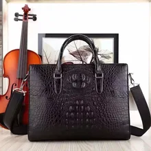 Последняя Горячая Роскошная твердая натуральная кожа крокодила мужская деловая сумка портфель для ноутбука
