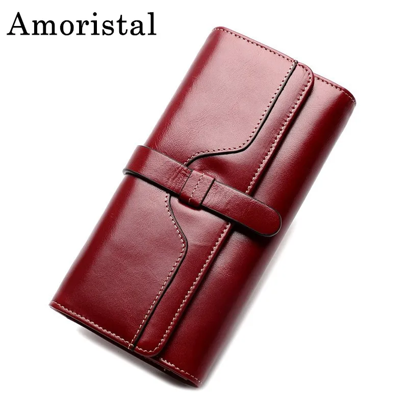 

Women Clutch Fashion 2018 Genuine Leather Female Long Wallet Women Zipper Purse Strap Coin Purse For Phone case Card Holder B421